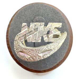 Silver Plated Nike Logo Design Split Shoulders Band Ring Size 8